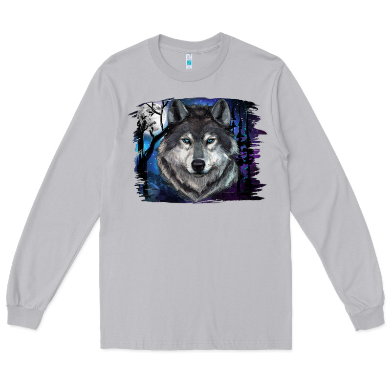 Wolf And Full Moon Long Sleeve Tee by RanaPortraitStore | Teevron