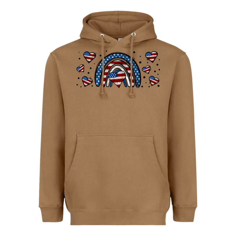American Flag Rainbow 16oz Libbey Cup Heavyweight Hoodie by HRA Design Shop | Teevron