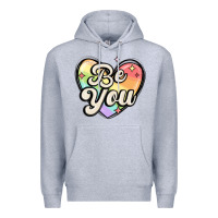 Heather Grey be you Premium Hoodie - MaliasSmallBusiness