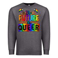 Charcoal Heather the fuuture is queer Premium Sweatshirt - AdoDesignShop