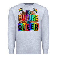 Heather Grey the fuuture is queer Premium Sweatshirt - AdoDesignShop