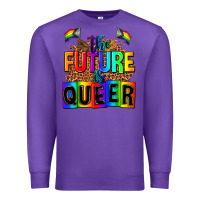 Purple the fuuture is queer Premium Sweatshirt - AdoDesignShop