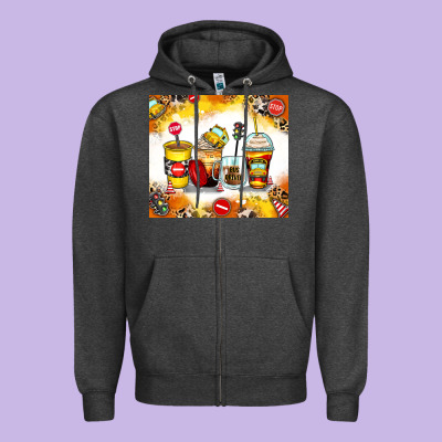 Bus Driver Coffee Cups Zipper Hoodie Designed By Zillion Design Studio