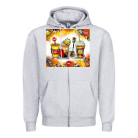 Heather Grey bus driver coffee cups Zipper Hoodie - Zillion Design Studio