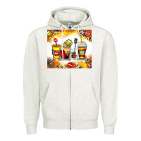 Oatmeal Heather bus driver coffee cups Zipper Hoodie - Zillion Design Studio
