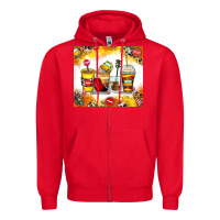 Red bus driver coffee cups Zipper Hoodie - Zillion Design Studio