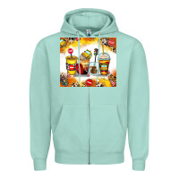 Seafoam bus driver coffee cups Zipper Hoodie - Zillion Design Studio