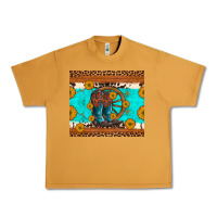 Peanut Butter cowboy boots and sunflowers turquoise leopard background Urban Heavy Tee - Artiststas