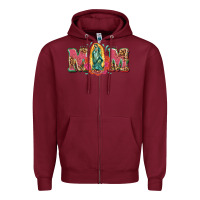 Burgundy mom mexica Zipper Hoodie - texasbilliewilder