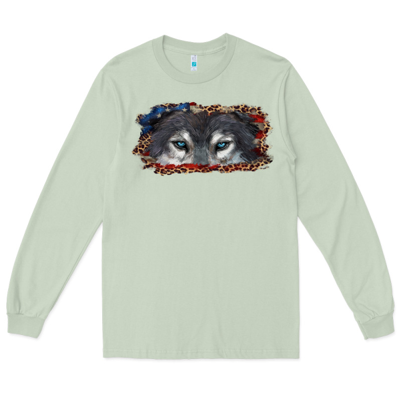 Wolf Eyes American Flag Long Sleeve Tee by RanaPortraitStore | Teevron