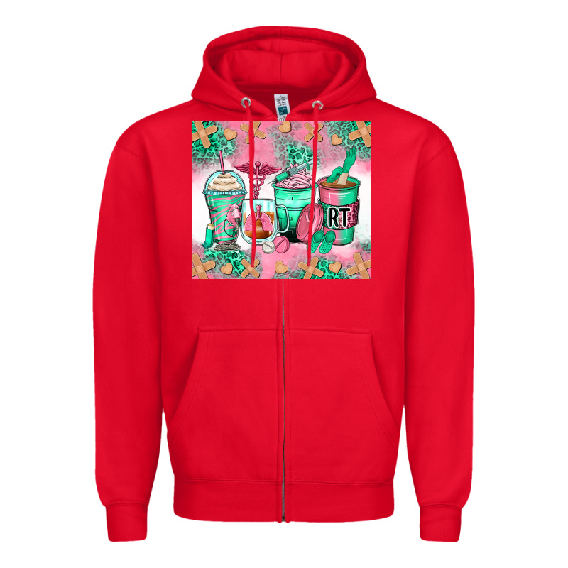 Respiratory Therapist Coffee Cups Zipper Hoodie by Zillion Design Studio | Teevron