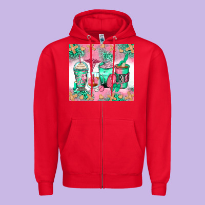 Respiratory Therapist Coffee Cups Zipper Hoodie Designed By Zillion Design Studio