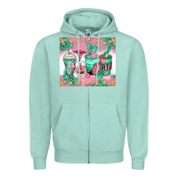 Seafoam respiratory therapist coffee cups Zipper Hoodie - Zillion Design Studio