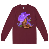 Burgundy purple cowgirl  and roses Long Sleeve Tee - AdoDesignShop