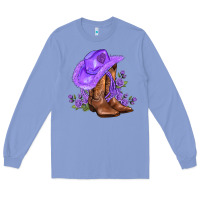 Colony Blue purple cowgirl  and roses Long Sleeve Tee - AdoDesignShop