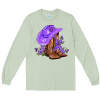 Matcha purple cowgirl  and roses Long Sleeve Tee - AdoDesignShop