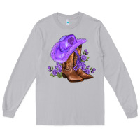 Moon Dust purple cowgirl  and roses Long Sleeve Tee - AdoDesignShop