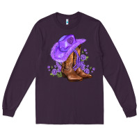 Plum purple cowgirl  and roses Long Sleeve Tee - AdoDesignShop