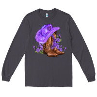 Smoke purple cowgirl  and roses Long Sleeve Tee - AdoDesignShop