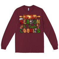 Burgundy tih the season to bake cookies Long Sleeve Tee - Zillion Design Studio