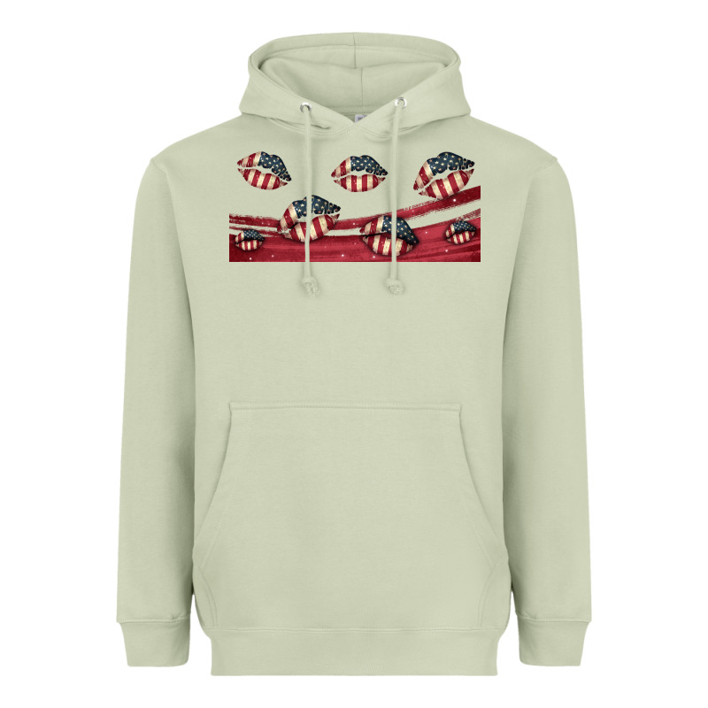American Flag Lips 16oz Libbey Cup Heavyweight Hoodie by HRA Design Shop | Teevron