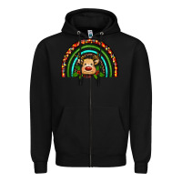 Black reindeer rainbow christmas Zipper Hoodie - RanaPortraitStore