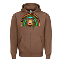 Chestnut reindeer rainbow christmas Zipper Hoodie - RanaPortraitStore