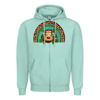 Reindeer Rainbow Christmas Zipper Hoodie | Teevron