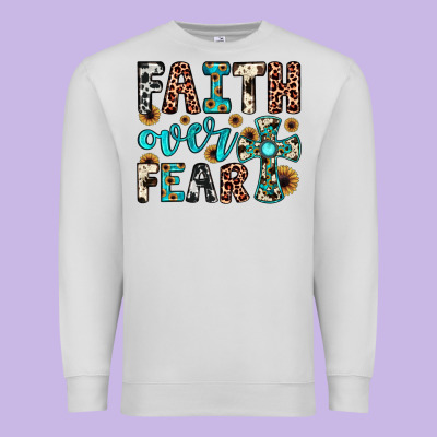 Faith Over Fear Premium Sweatshirt Designed By Jahusdesignshop