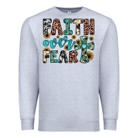 Heather Grey faith over fear Premium Sweatshirt - JahusDesignShop