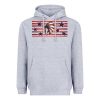 Heather Grey patriotic native american headdress 16oz libbey cup Heavyweight Hoodie - HRA Design Shop