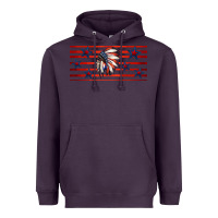 Plum patriotic native american headdress 16oz libbey cup Heavyweight Hoodie - HRA Design Shop