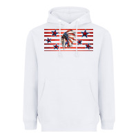 White patriotic native american headdress 16oz libbey cup Heavyweight Hoodie - HRA Design Shop