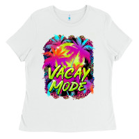 White vacay mode Ladies Tee - BarkalooDesign