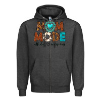 Charcoal Heather mom mode all day every day Zipper Hoodie - texasbilliewilder
