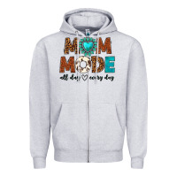 Heather Grey mom mode all day every day Zipper Hoodie - texasbilliewilder