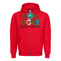 Red mom mode all day every day Zipper Hoodie - texasbilliewilder