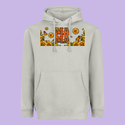 Sunflowers And Butterflies Mama 16oz Libbey Cup Heavyweight Hoodie Designed By Hra Design Shop