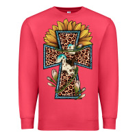 Cardinal leopard cross  sunflower Premium Sweatshirt - JahusDesignShop