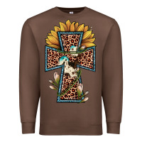 Chestnut leopard cross  sunflower Premium Sweatshirt - JahusDesignShop