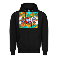 Black puerto rico coffee cups Zipper Hoodie - Zillion Design Studio
