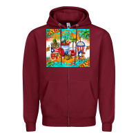 Burgundy puerto rico coffee cups Zipper Hoodie - Zillion Design Studio