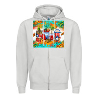 Dove Grey puerto rico coffee cups Zipper Hoodie - Zillion Design Studio