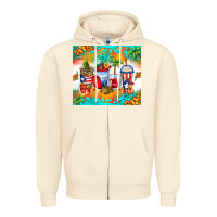 Sandshell puerto rico coffee cups Zipper Hoodie - Zillion Design Studio