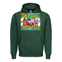 Sports Green puerto rico coffee cups Zipper Hoodie - Zillion Design Studio