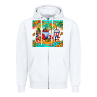 White puerto rico coffee cups Zipper Hoodie - Zillion Design Studio