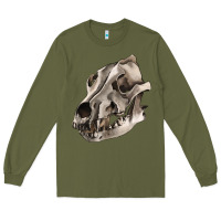 Army Green Wolf skull Long Sleeve Tee - RanaPortraitStore