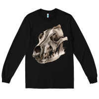 Black Wolf skull Long Sleeve Tee - RanaPortraitStore
