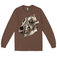 Chestnut Wolf skull Long Sleeve Tee - RanaPortraitStore