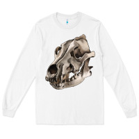 White Wolf skull Long Sleeve Tee - RanaPortraitStore